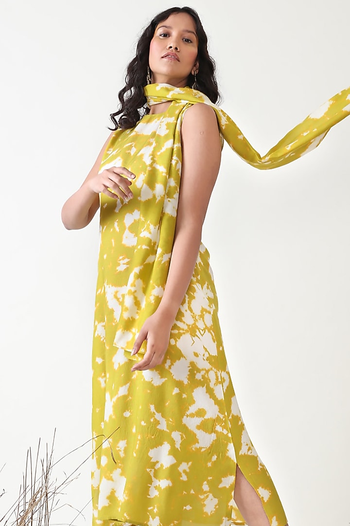 Green Tea Yellow Silk Summer Dress by Chambray & Co. at Pernia's Pop Up Shop