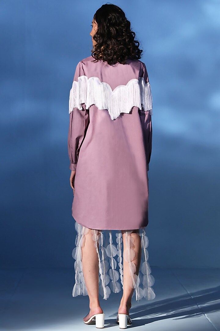 Lilac & White Pure Cotton Summer Shirt Dress With Skirt by Chambray & Co. at Pernia's Pop Up Shop
