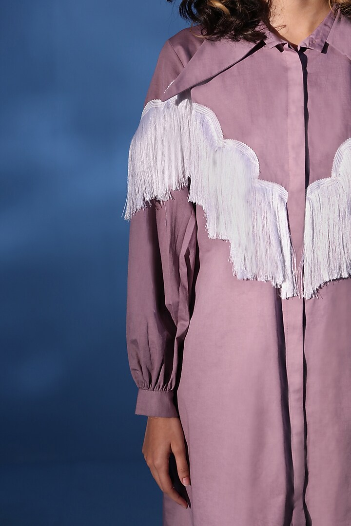 Lilac & White Pure Cotton Summer Shirt Dress With Skirt by Chambray & Co. at Pernia's Pop Up Shop