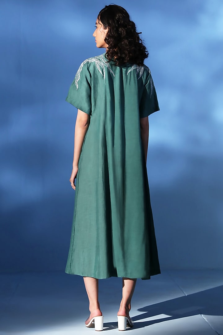 green emerald velvet dress Portofino Dress main image 0
