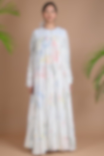 White Cotton Shibori Dress by Chambray & Co.