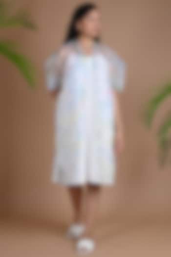 White Shibori Dyed Jacket Summer Dress by Chambray & Co. at Pernia's Pop Up Shop