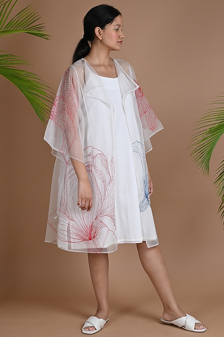 White Embroidered Jacket Vacation Dress by Chambray & Co. at Pernia's Pop Up Shop