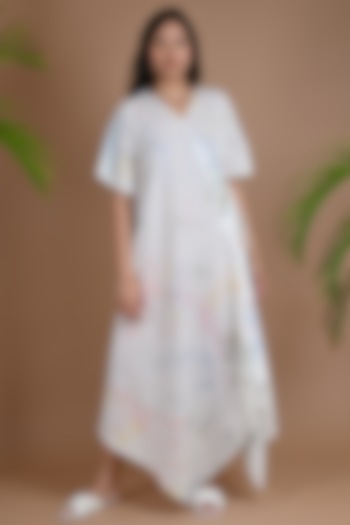 White Cotton Shibori Dyed Dress by Chambray & Co.