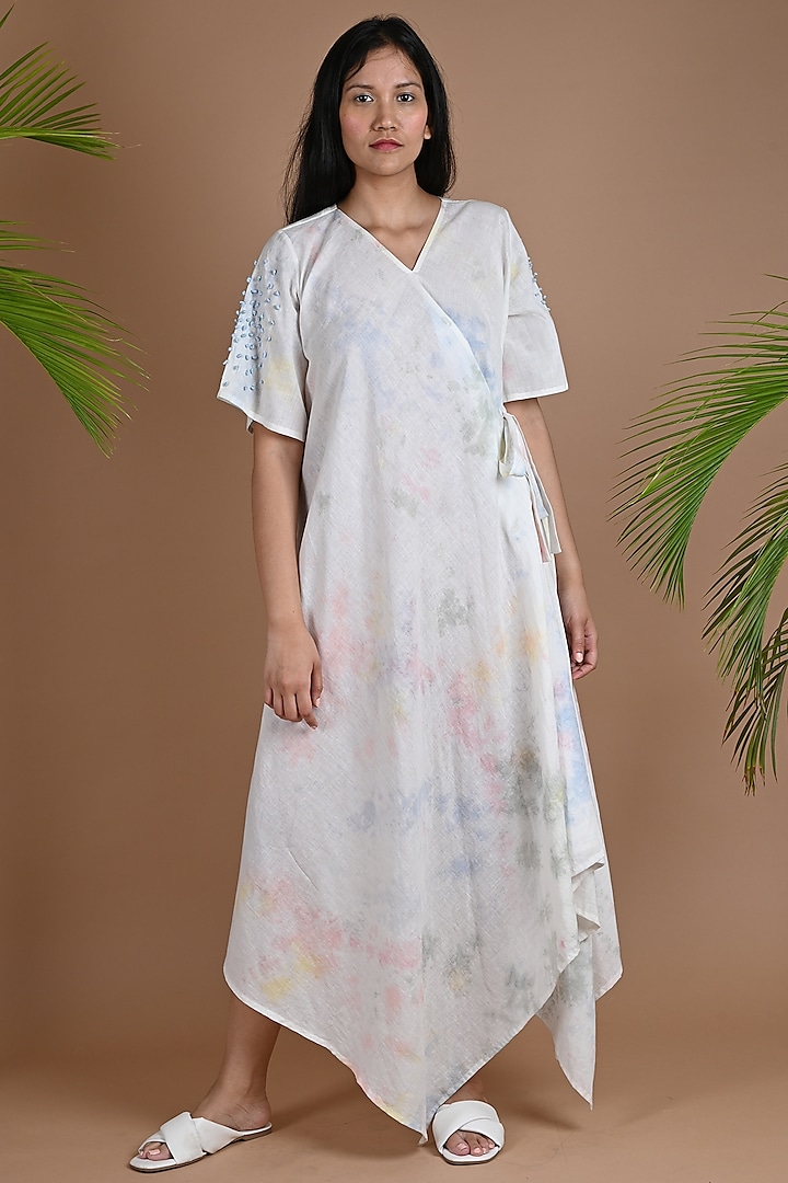White Cotton Shibori Dyed Dress by Chambray & Co.