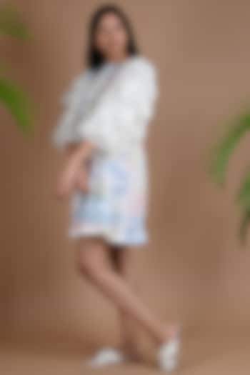 White Shibori Dyed Mini Dress by Chambray & Co.