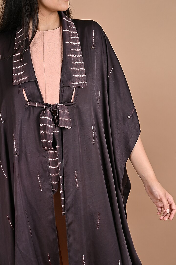 Pink Crepe Jumpsuit With Shibori Dyed Jacket by Chambray & Co. at Pernia's Pop Up Shop