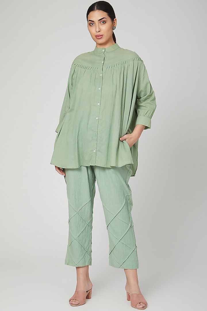 Mint Green Flared Top by Chambray & Co.