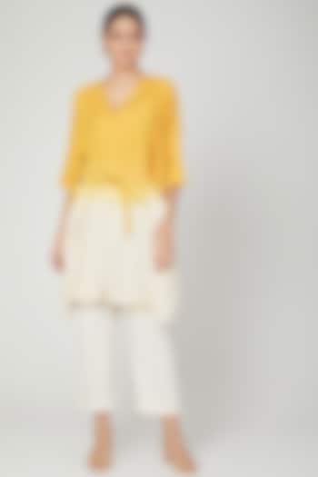 Yellow & White Jacket Vacation Dress With Pants by Chambray & Co. at Pernia's Pop Up Shop