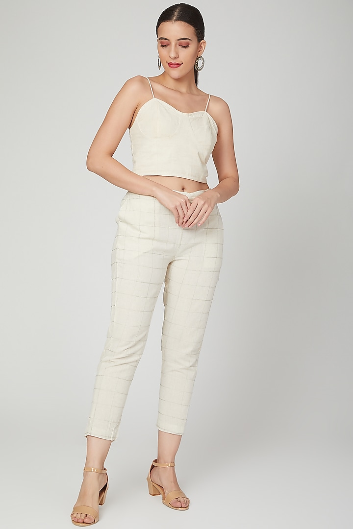 Ivory Bustier With Noodle String by Chambray & Co.