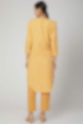 Yellow Pleated Dress With Pants by Chambray & Co. at Pernia's Pop Up Shop