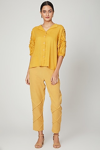Mustard Shirt With Pants by Chambray & Co.