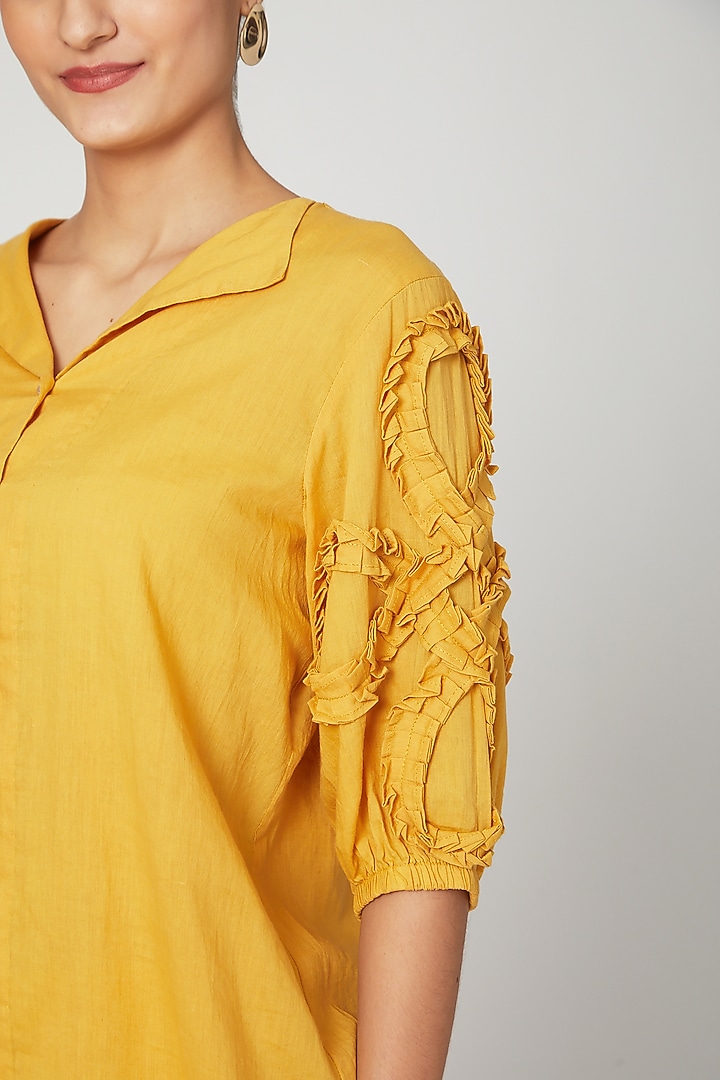Mustard Shirt With Pants by Chambray & Co. at Pernia's Pop Up Shop