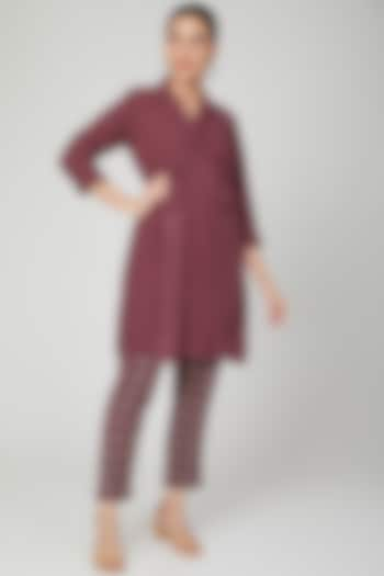 Wine Shirt Dress With Pants by Chambray & Co. at Pernia's Pop Up Shop