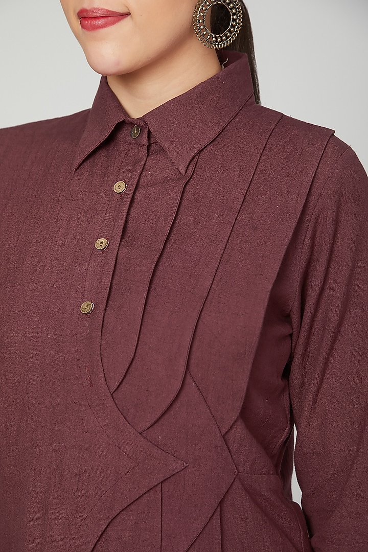 Wine Fit & Flared Summer Dress With Pants by Chambray & Co. at Pernia's Pop Up Shop