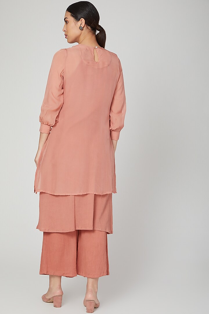 Peach Linen Crushed Pants by Chambray & Co. at Pernia's Pop Up Shop