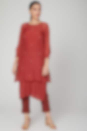 Red Organza Silk Dress by Chambray & Co. at Pernia's Pop Up Shop