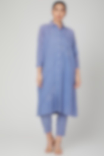 Sky Blue Embroidered Jacket Set by Chambray & Co. at Pernia's Pop Up Shop