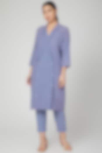 Sky Blue Shirt Dress With Pants by Chambray & Co. at Pernia's Pop Up Shop