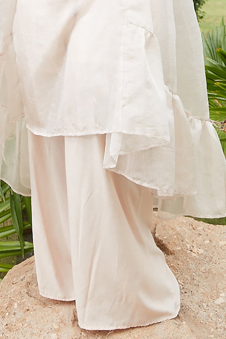 Silver Silk Kota Tissue High Low Tunic Set by Chambray & Co. at Pernia's Pop Up Shop