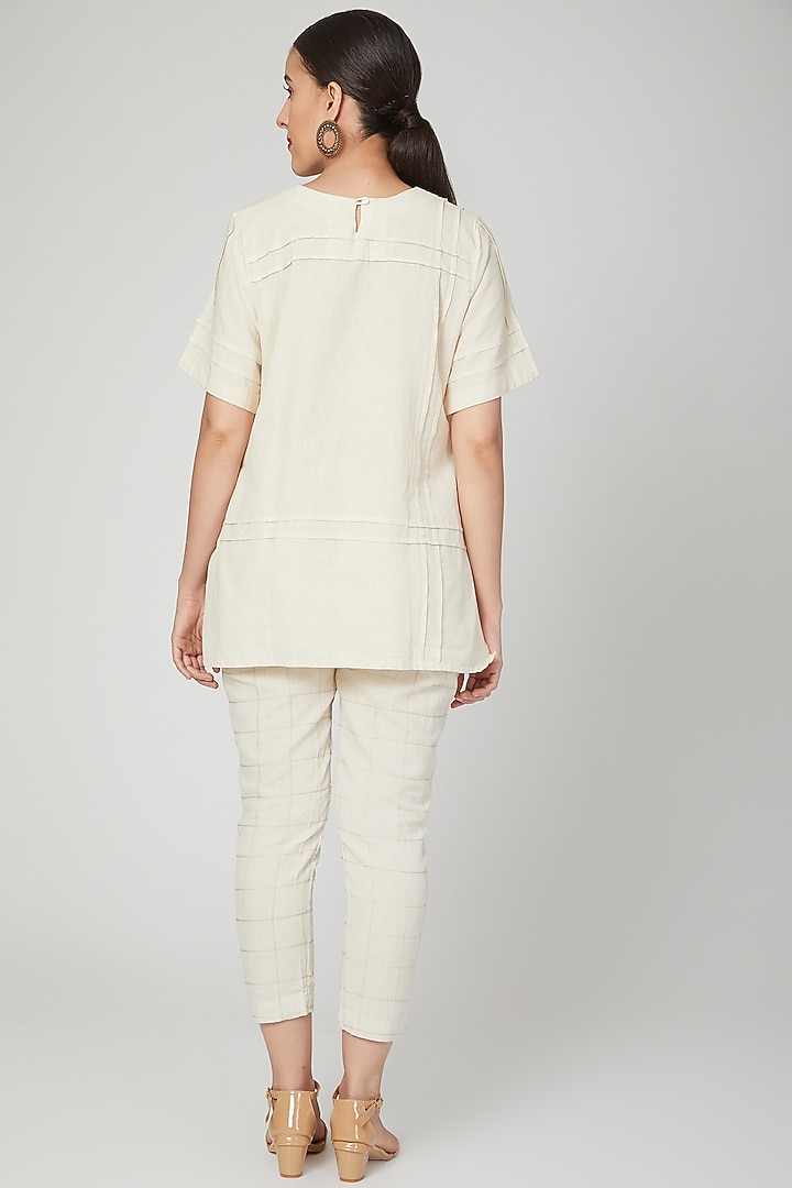 White Embroidered Top For Girls by Chambray - Kids at Pernia's Pop Up Shop
