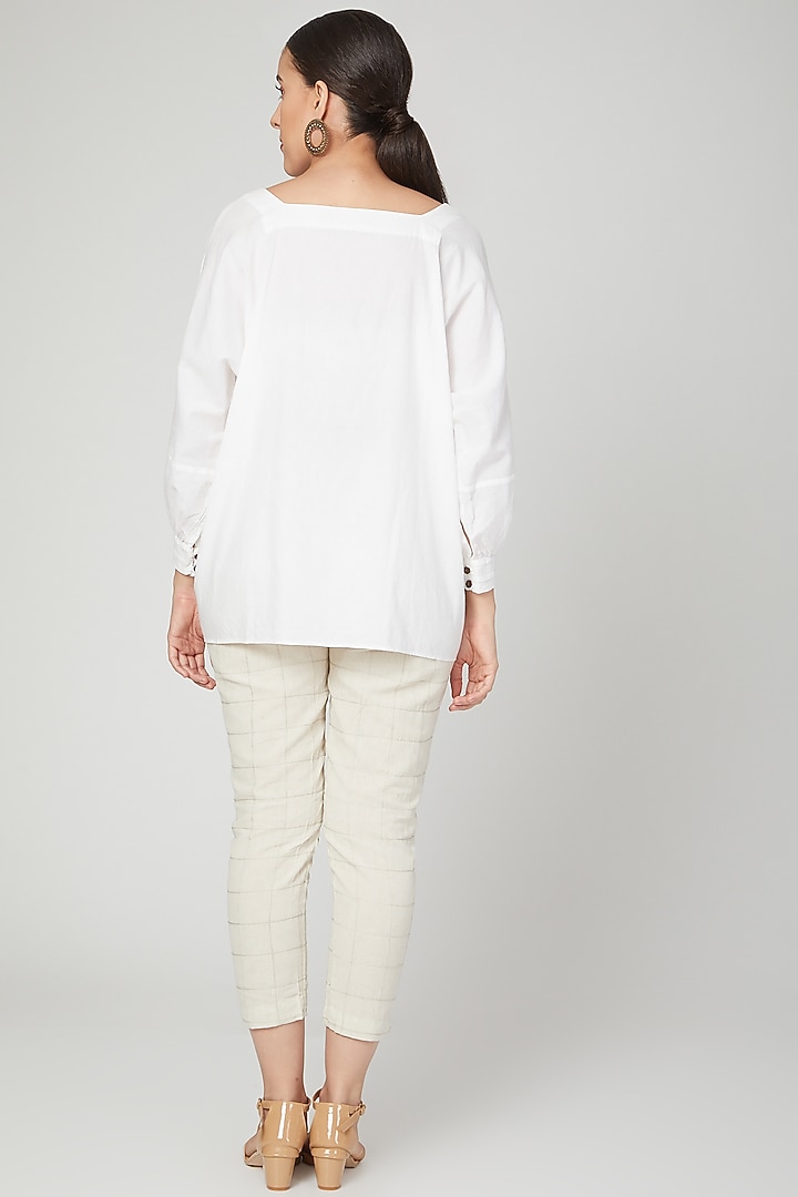 White Pleated Top For Girls by Chambray - Kids at Pernia's Pop Up Shop
