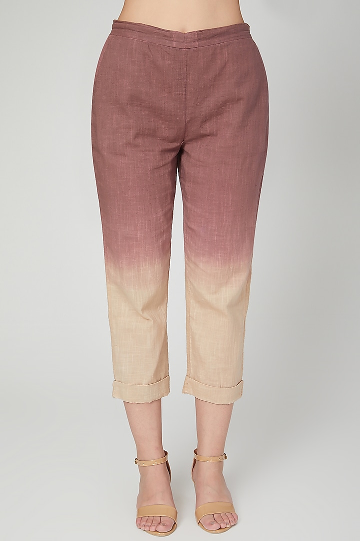 Brown Cotton Slub Tunic Set For Girls by Chambray - Kids at Pernia's Pop Up Shop
