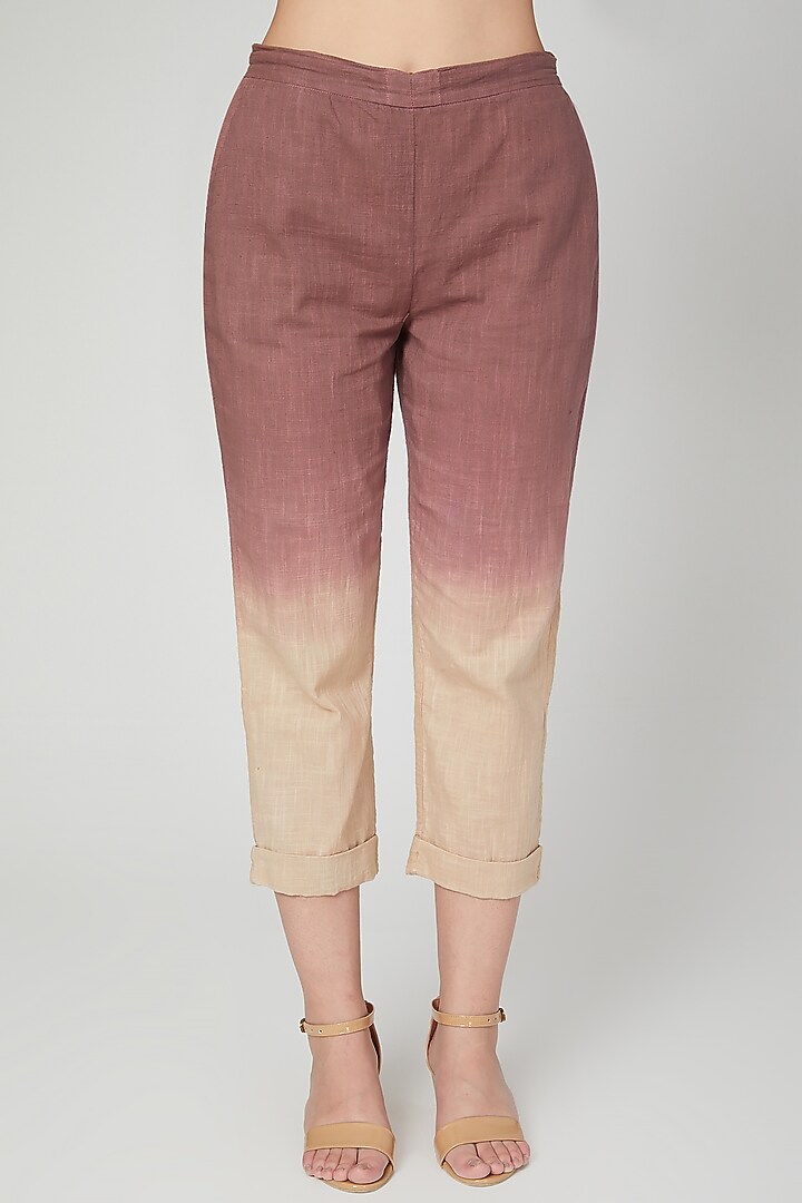 Brown Cotton Pleated Tunic Set For Girls by Chambray - Kids at Pernia's Pop Up Shop