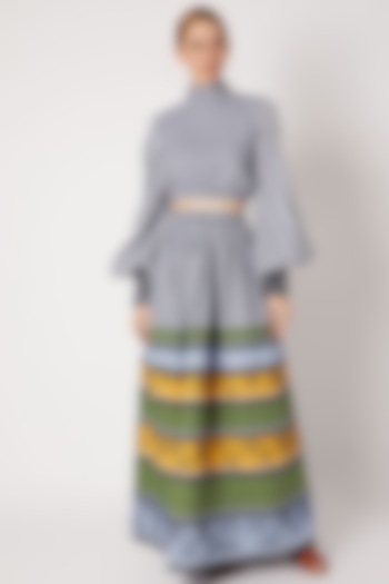 Multi Colored Tiered Skirt For Girls by Chambray - Kids at Pernia's Pop Up Shop