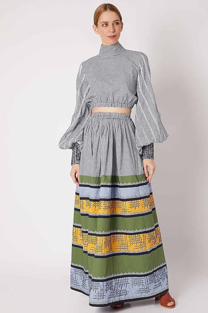 Multi Colored Tiered Skirt For Girls by Chambray - Kids at Pernia's Pop Up Shop