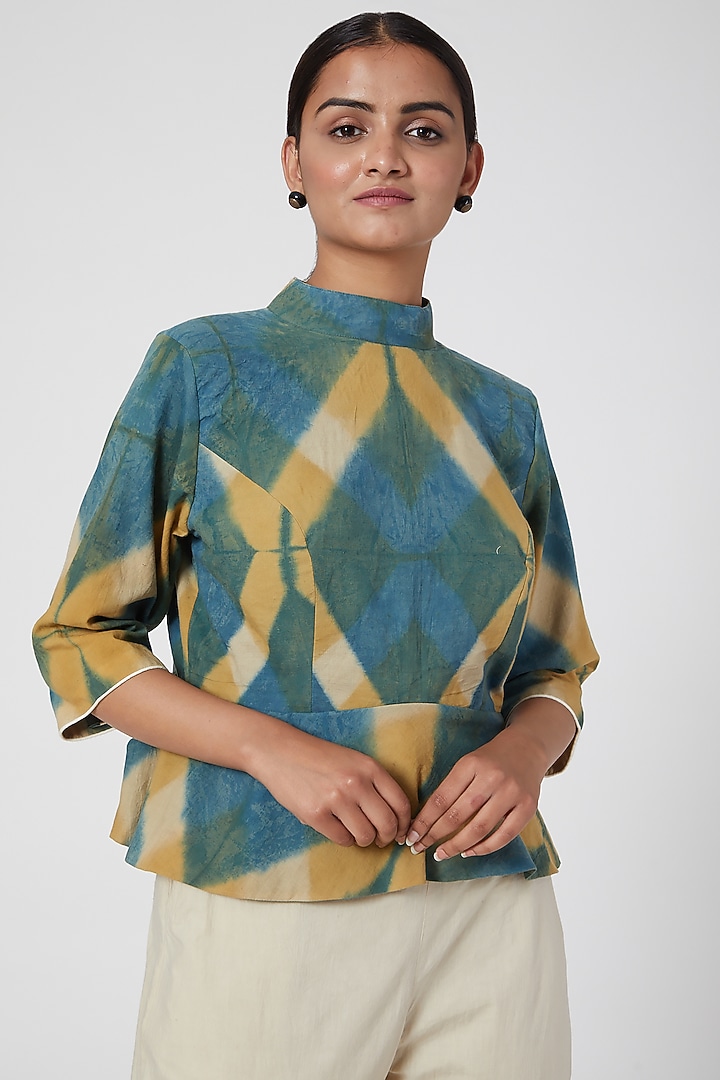 Turquoise Tie & Dye Top For Girls by Chambray - Kids at Pernia's Pop Up Shop