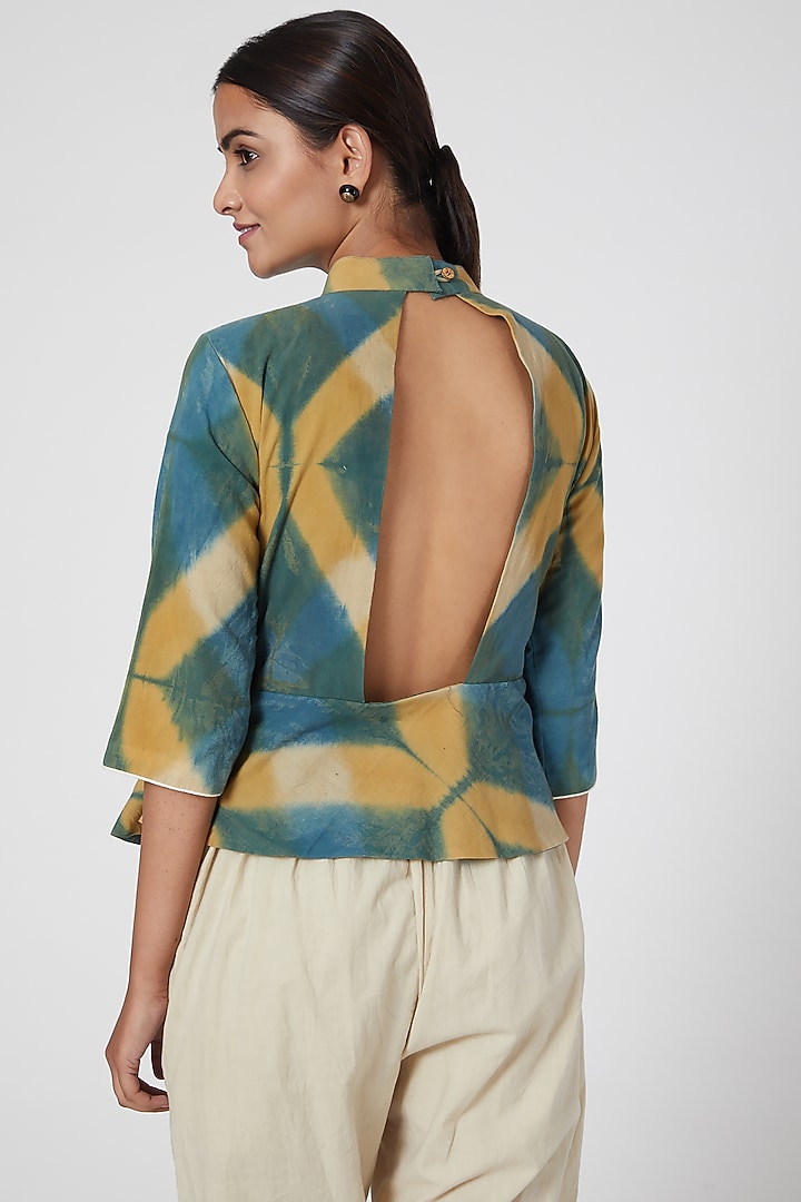 Turquoise Tie & Dye Top For Girls by Chambray - Kids at Pernia's Pop Up Shop