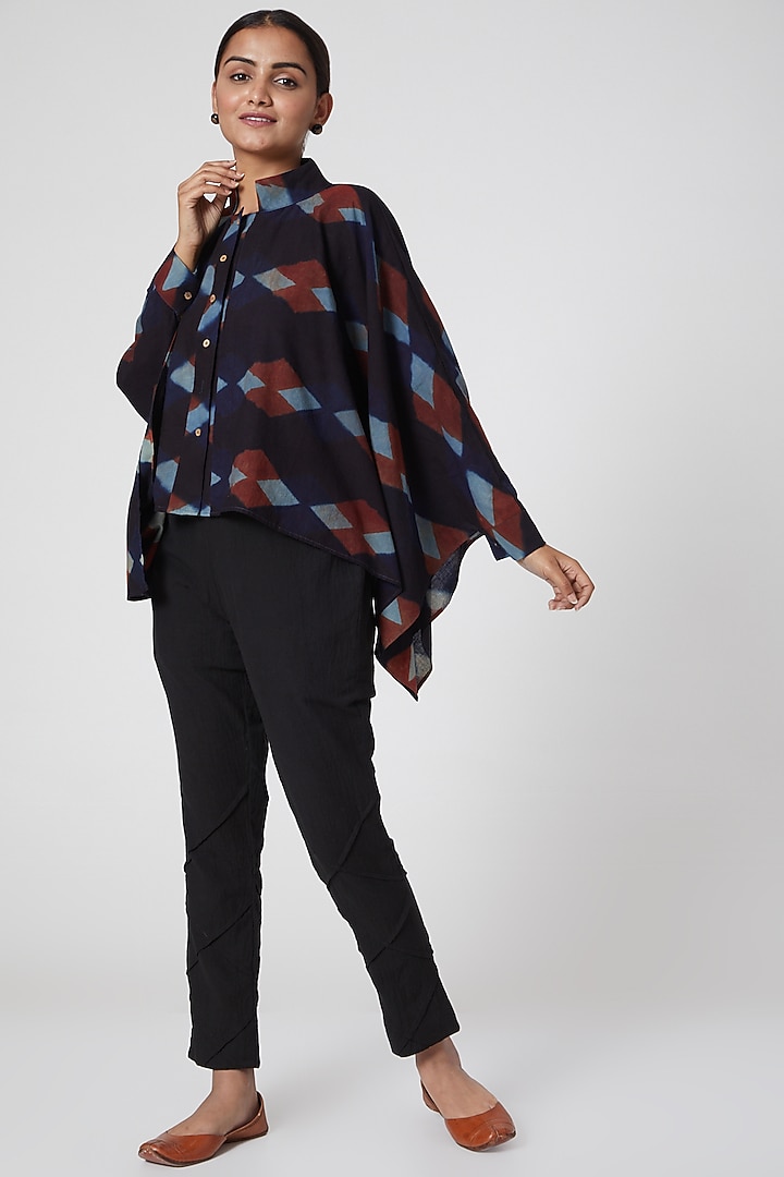 Black Printed Free Fall Shirt For Girls by Chambray - Kids at Pernia's Pop Up Shop
