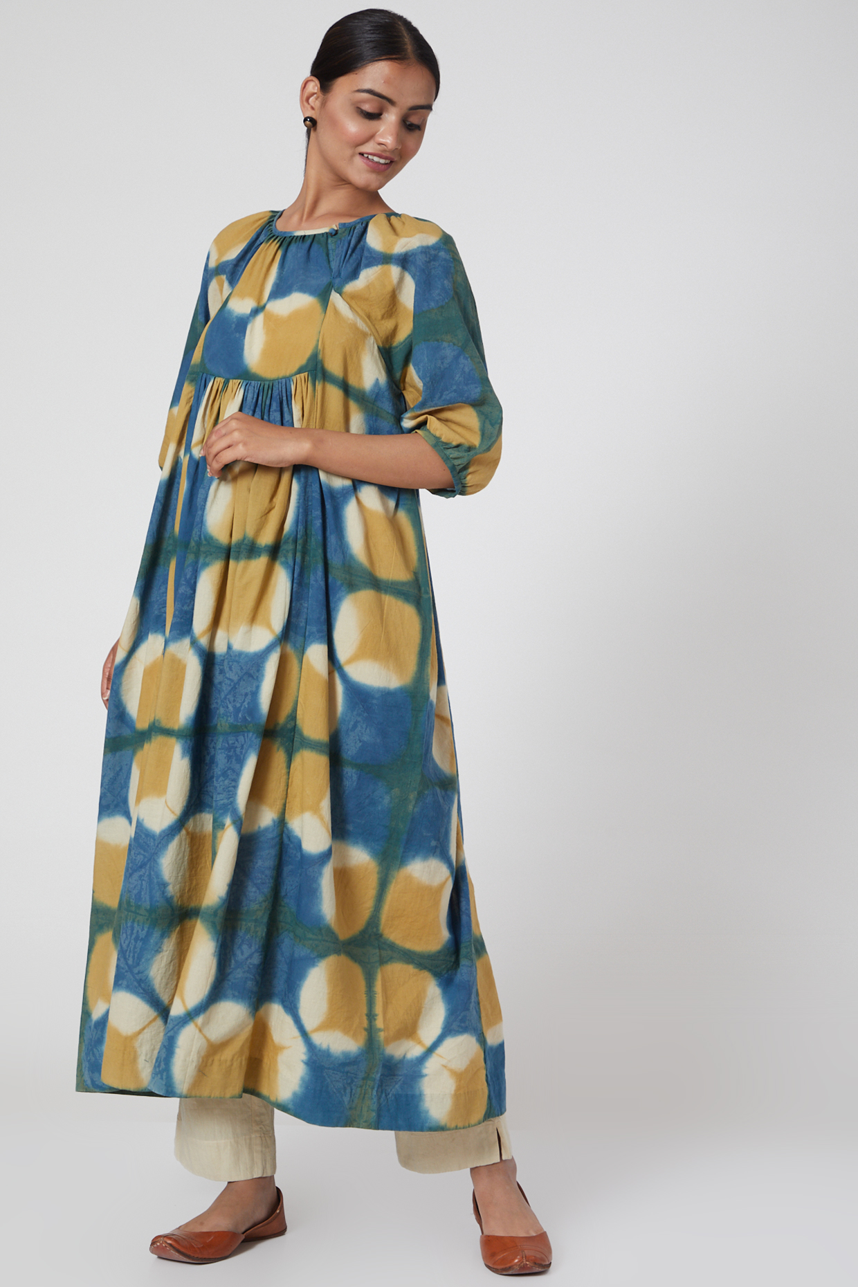 Turquoise Green Tunic Set For Girls by Chambray - Kids at Pernia's Pop Up Shop