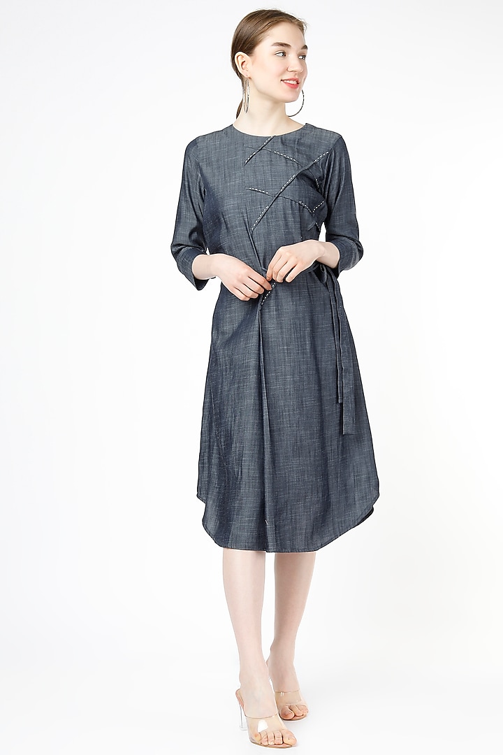 Blue Tie-Up Dress by Chambray & Co. at Pernia's Pop Up Shop