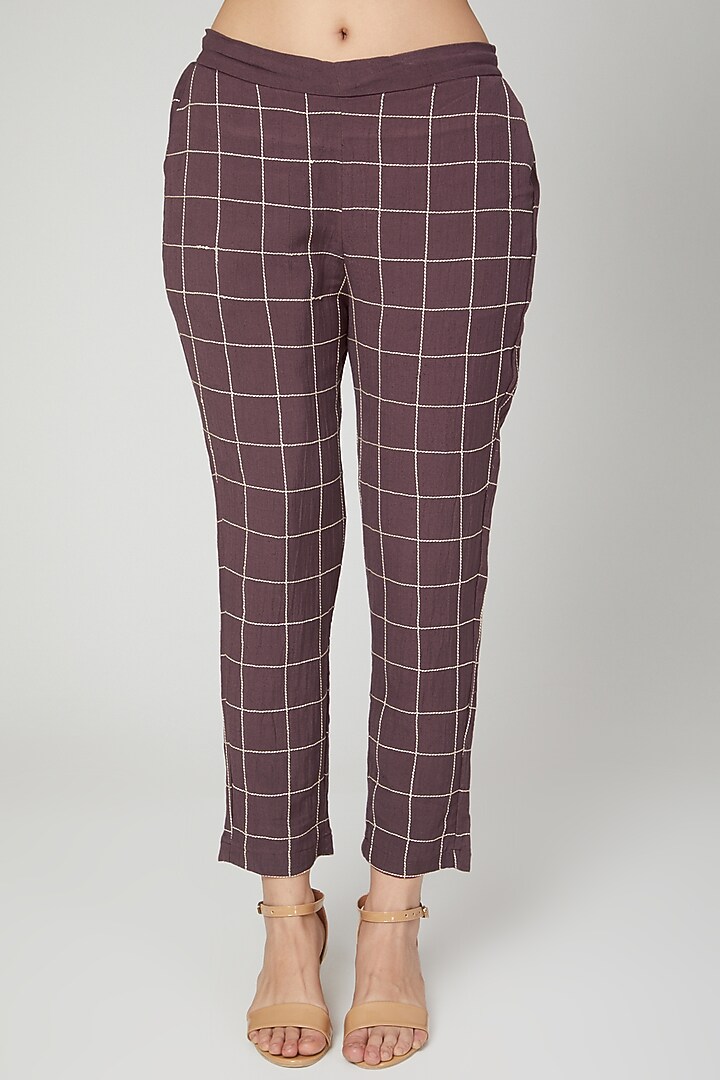 Wine Oversized Shirt With Pants by Chambray & Co. at Pernia's Pop Up Shop