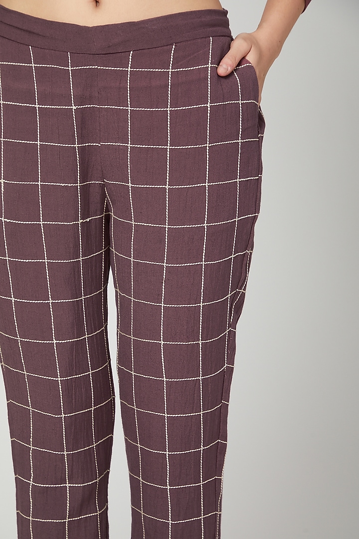Wine Oversized Shirt With Pants by Chambray & Co. at Pernia's Pop Up Shop