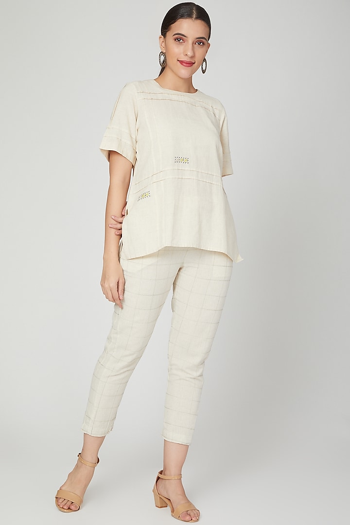 White Embroidered Top by Chambray & Co.