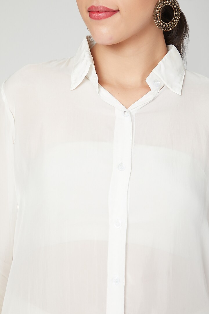 White Sheer Shirt by Chambray & Co. at Pernia's Pop Up Shop