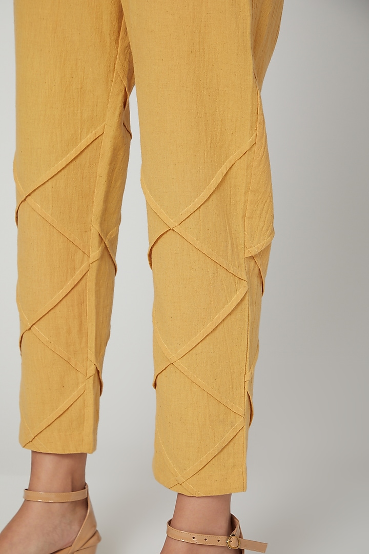 Mustard Statement Sleeves Shirt With Pants by Chambray & Co. at Pernia's Pop Up Shop