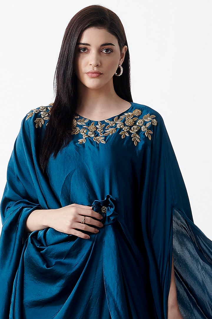 Prussian Blue Embroidered Summer Dress by Chique Clothing at Pernia's Pop  Up Shop