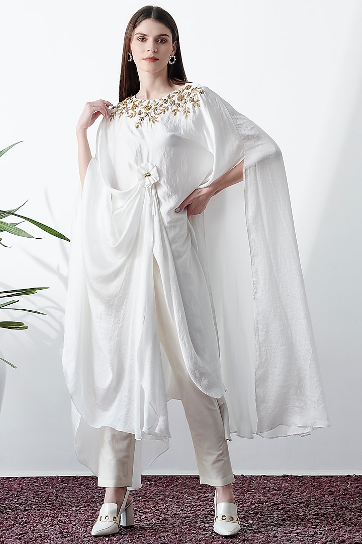White Embroidered Summer Dress by Chique Clothing at Pernia's Pop Up Shop