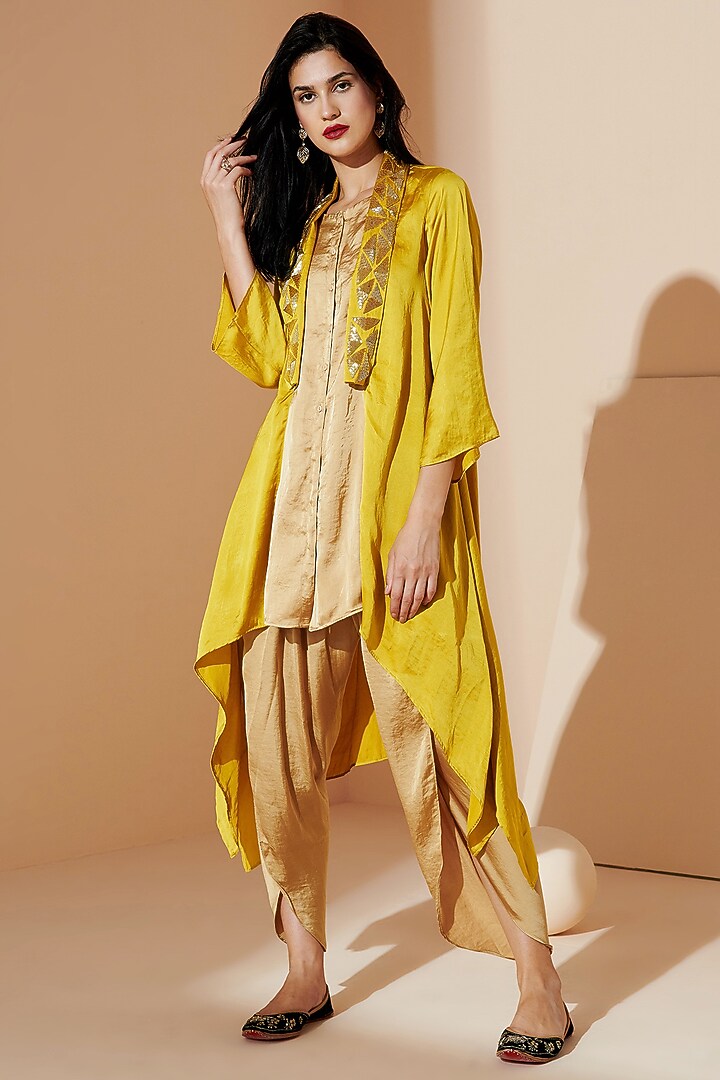 Mustard Embroidered Tunic by Chique Clothing at Pernia's Pop Up Shop