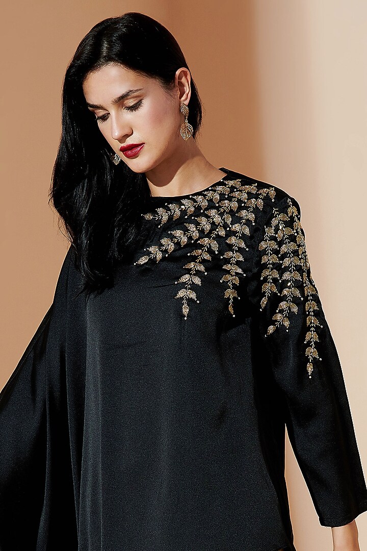 Black Embroidered Tunic by Chique Clothing at Pernia's Pop Up Shop