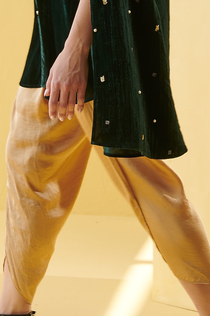 Bottle Green Beaded Shirt by Chique Clothing at Pernia's Pop Up Shop