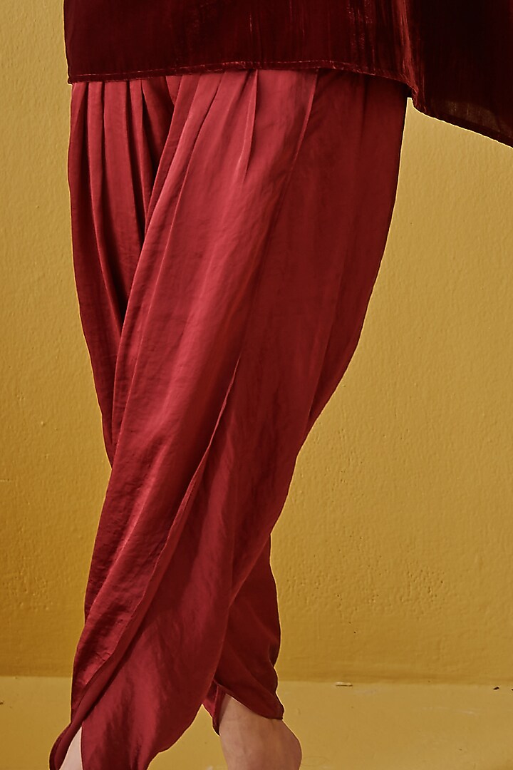Wine Velvet Embroidered Top by Chique Clothing at Pernia's Pop Up Shop