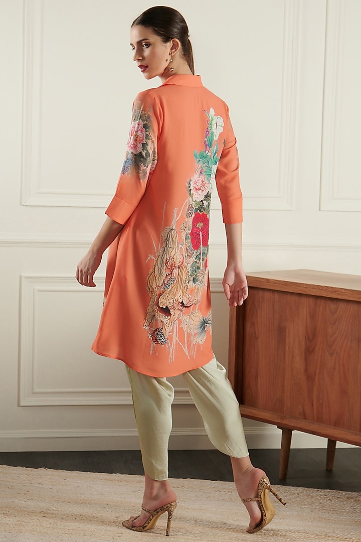 Orange Printed Tunic by Chique Clothing at Pernia's Pop Up Shop