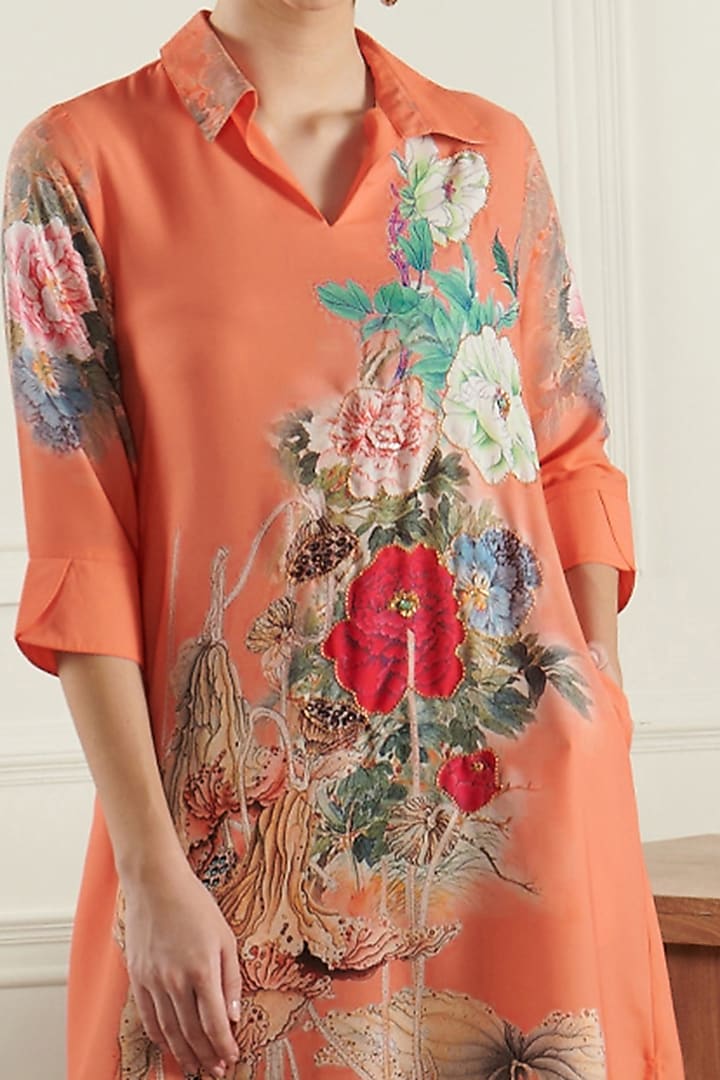 Orange Printed Tunic by Chique Clothing at Pernia's Pop Up Shop