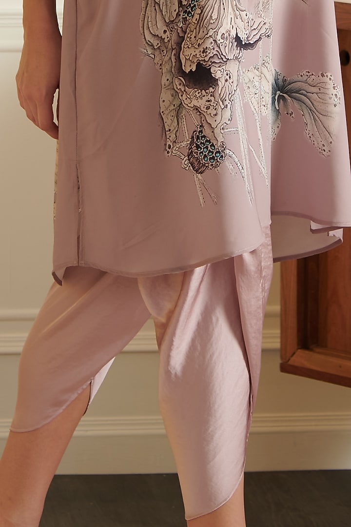 Dusty Purple Printed Tunic by Chique Clothing at Pernia's Pop Up Shop