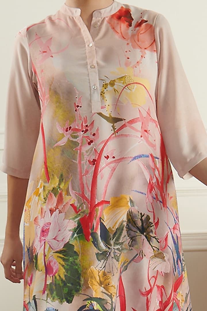 Blush Pink Printed Tunic by Chique Clothing at Pernia's Pop Up Shop